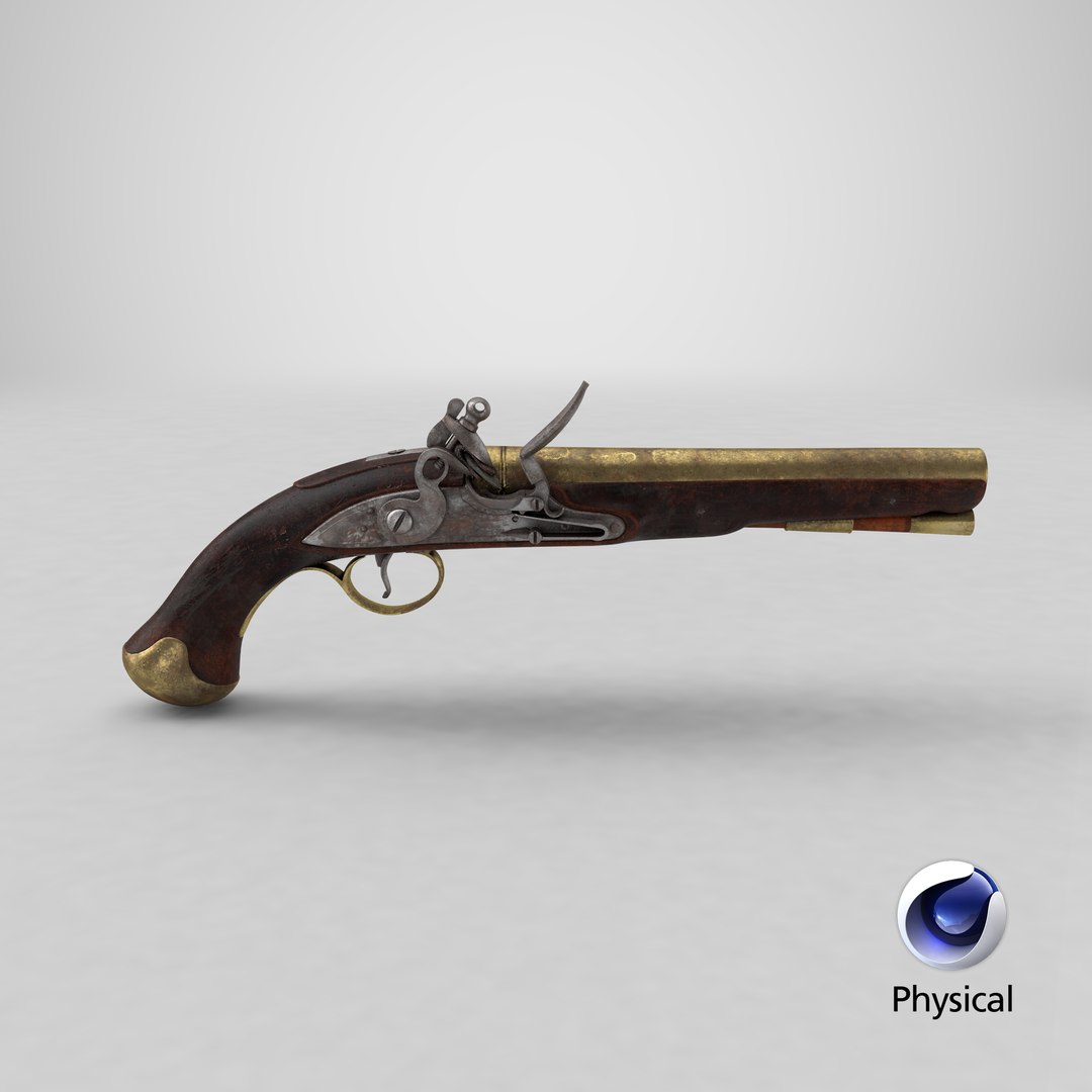 Flint-lock-pistol-dirty 3D model - TurboSquid 1237967