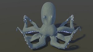 3D model 2xPack Dolphin and Octopus OBJ