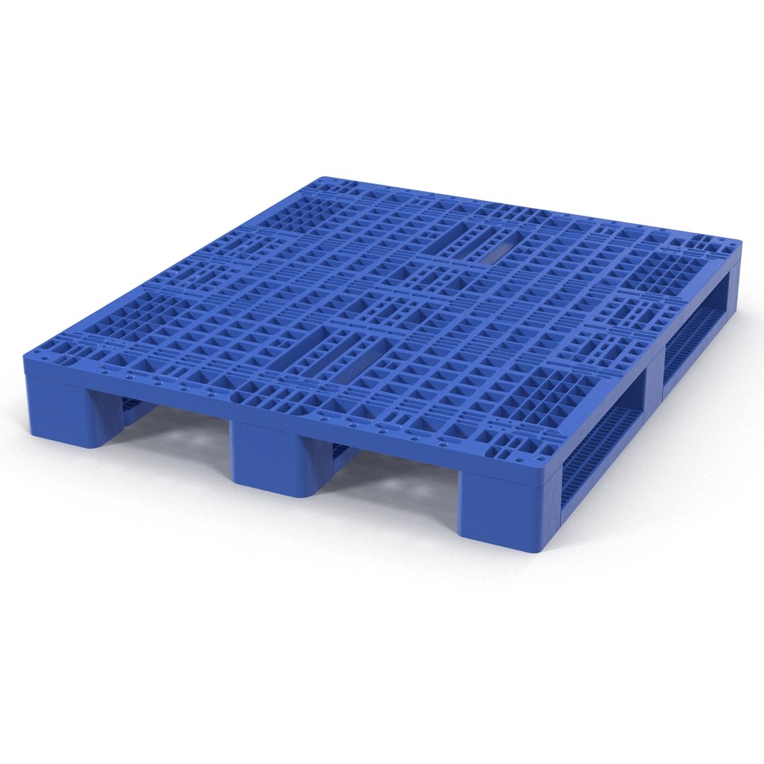 plastic pallet blue 3d model