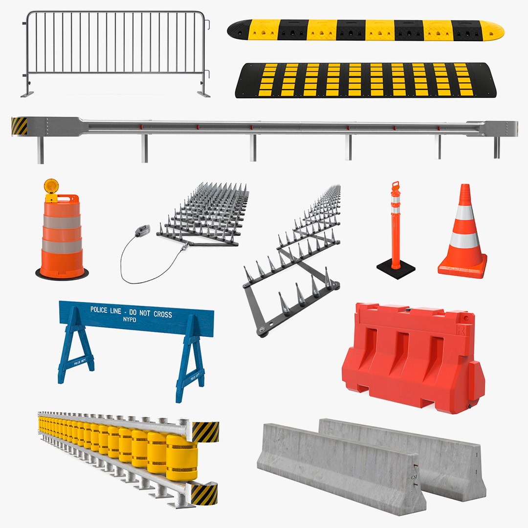 Road Barriers Collection 9 3D model preview