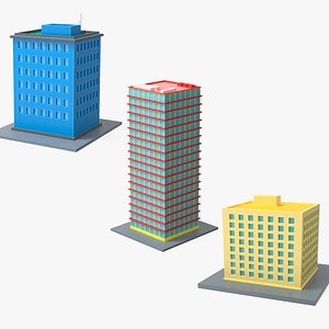 3D Cartoon Buildings Collection