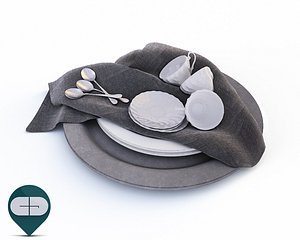 3D plate cloth cup model