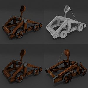 Catapult rigged Animation Low-Poly