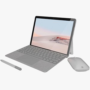 Microsoft Surface Go 2 + Type Covers & Mouse & Pen All Colors (Rigged & Animated)