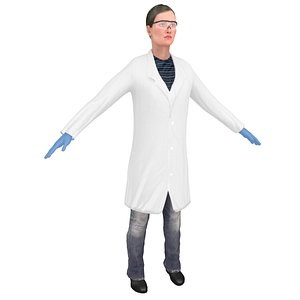 female scientist 3D model