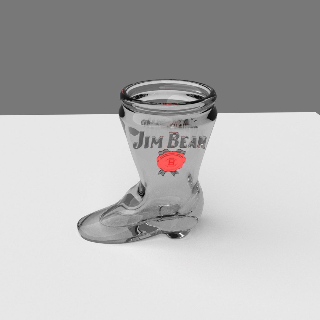 Jim beam boot shot glass 3D model TurboSquid 1340113