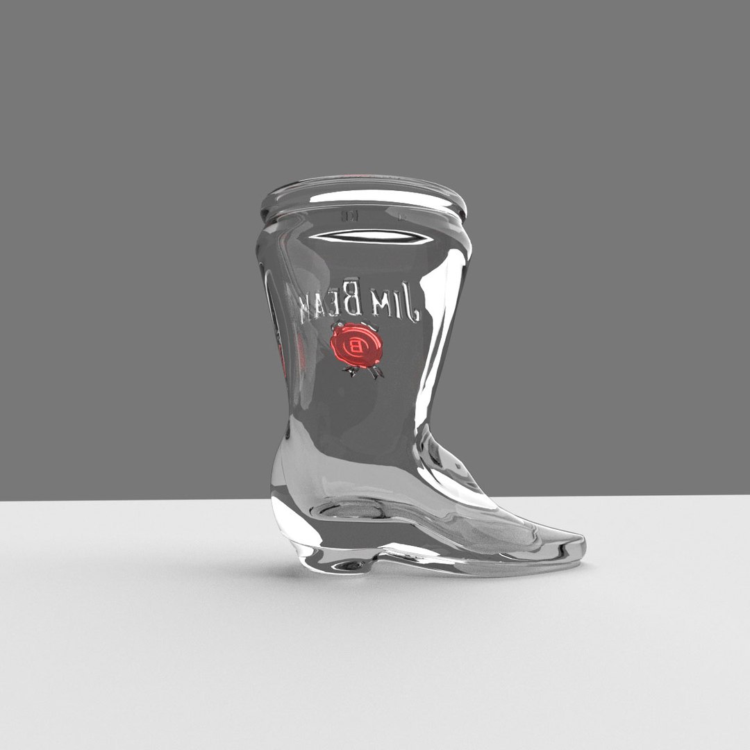Jim beam boot shot glass 3D model TurboSquid 1340113