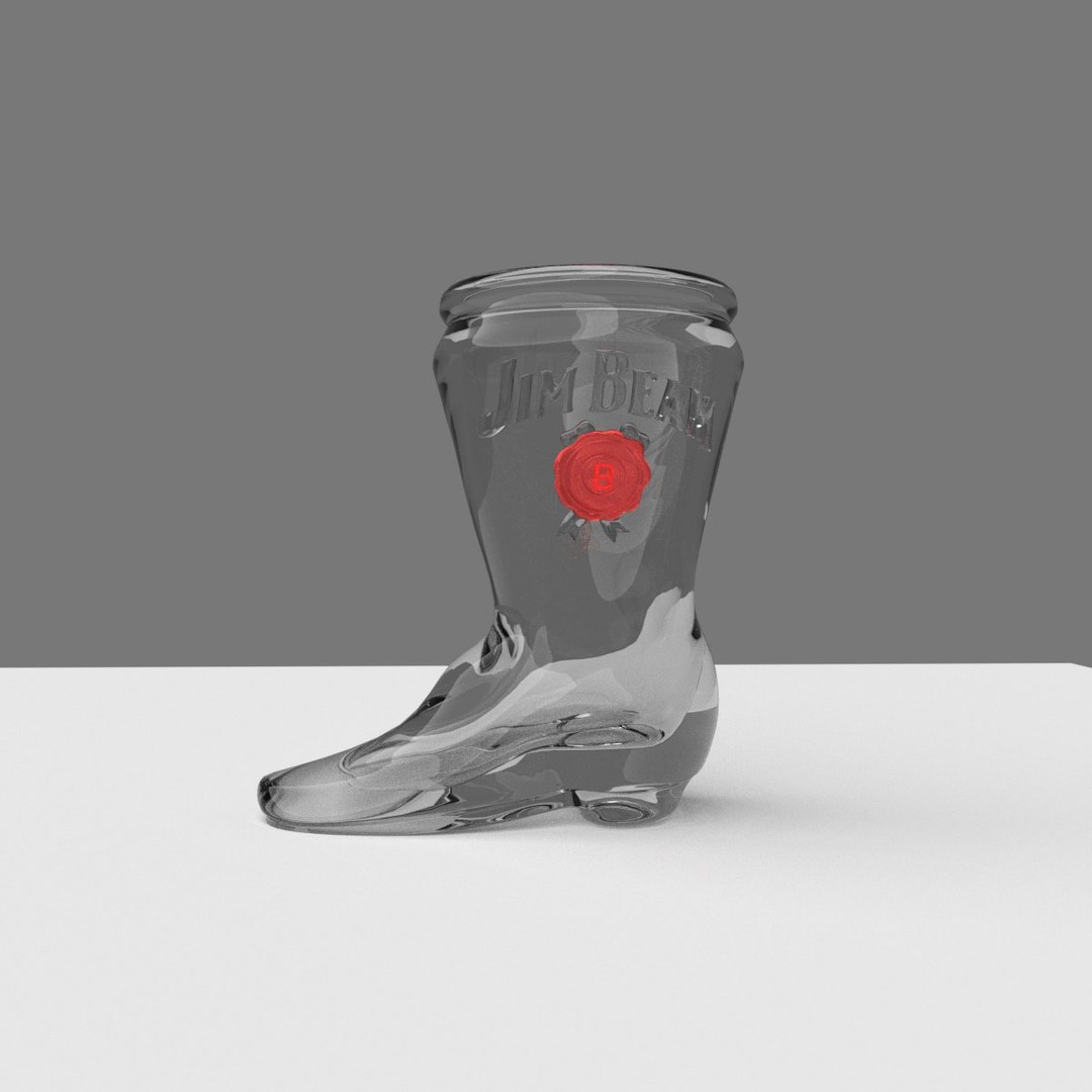Jim beam boot shot glass 3D model TurboSquid 1340113