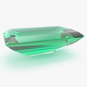 3D Baguette Cut Emerald
