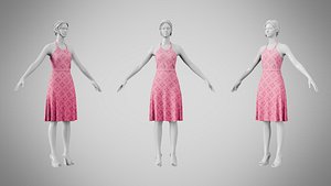 3D Dress 22 Tickle Me Pink With Design