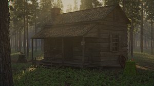 Cabin in the Woods 3d Scene 3D model
