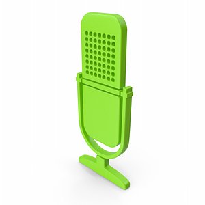 Microphone Icon Green 3D model