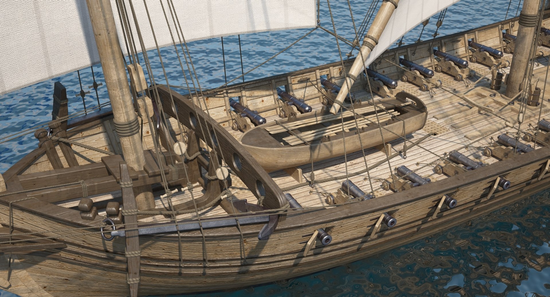 Xebec Sailing Ship 3d Max