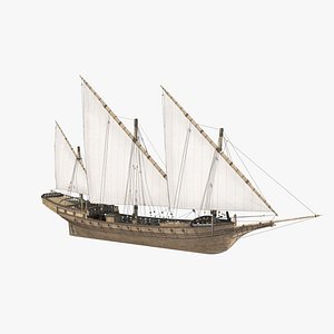 xebec sailing ship 3d max