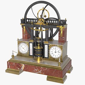 3D French Industrial Steam Engine Clock model
