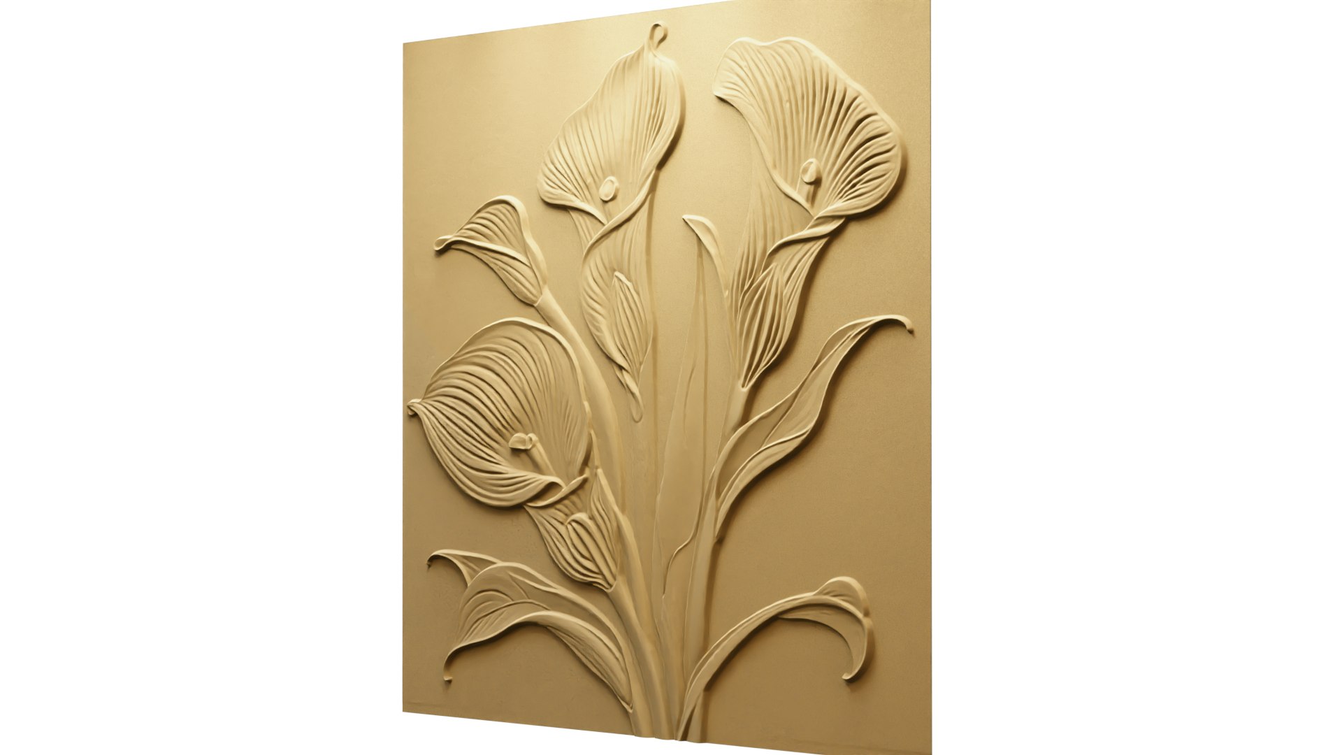 3D Modern Calla Lily Panel Wall Decor Set Relief Mural CNC 154 Model ...