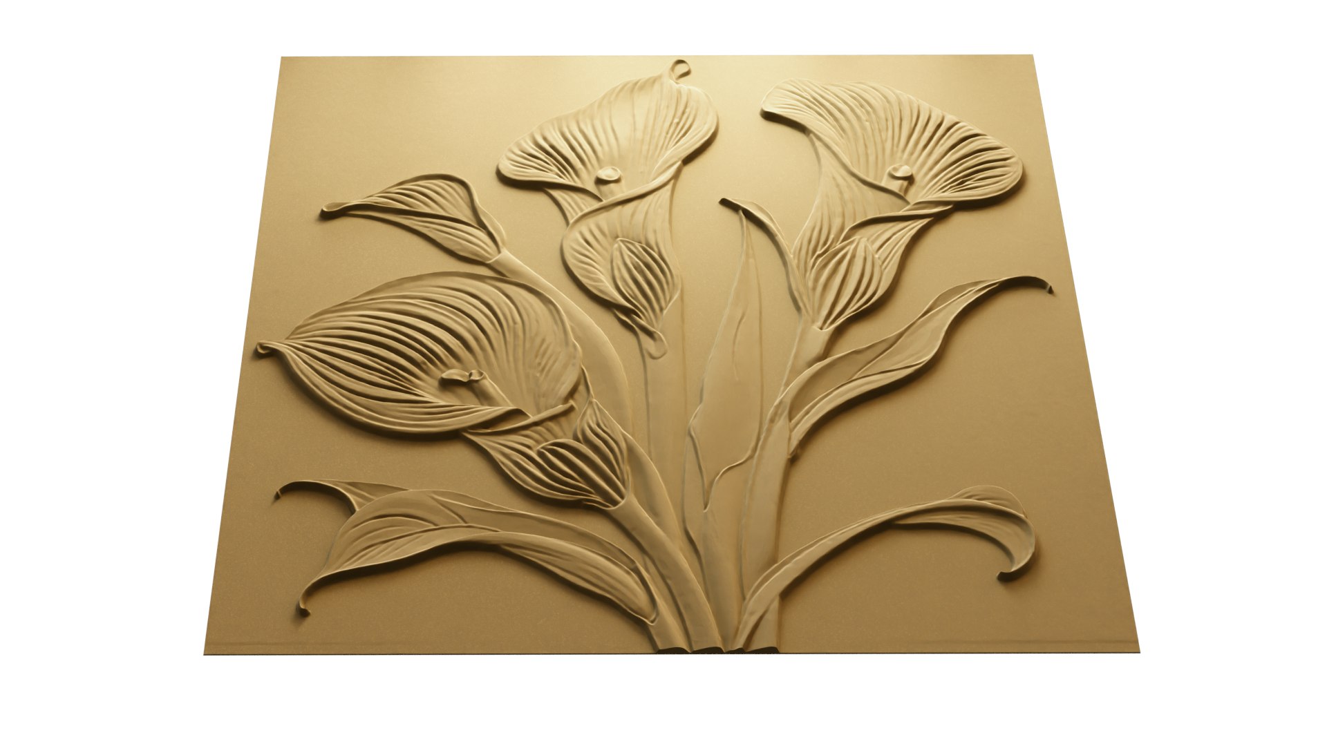 3D Modern Calla Lily Panel Wall Decor Set Relief Mural CNC 154 Model ...