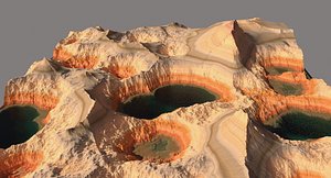 terrain lake multi sub 3D model