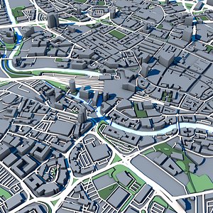 3D City Central Leeds Building Modern Office Architecture Wellington Street 3D Model