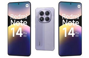 3D Xiaomi Redmi Note 14 Pro 5G Violet Low Poly