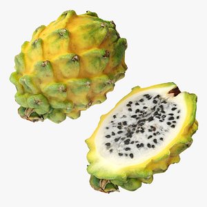3D Dragon Fruit Yellow model