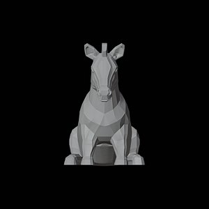 3D Low Poly Donkey Sculpture 3D Print Model model