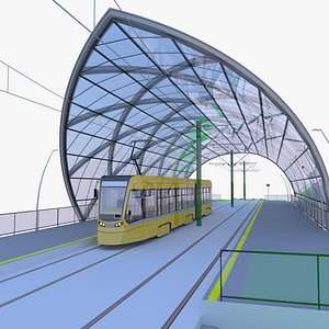 Stadler tram stop III model