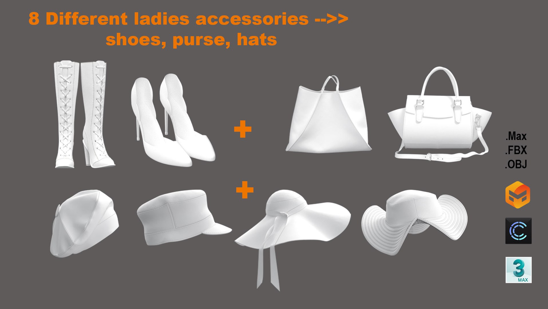 A lady accessories in a pack 3D model - TurboSquid 2039698