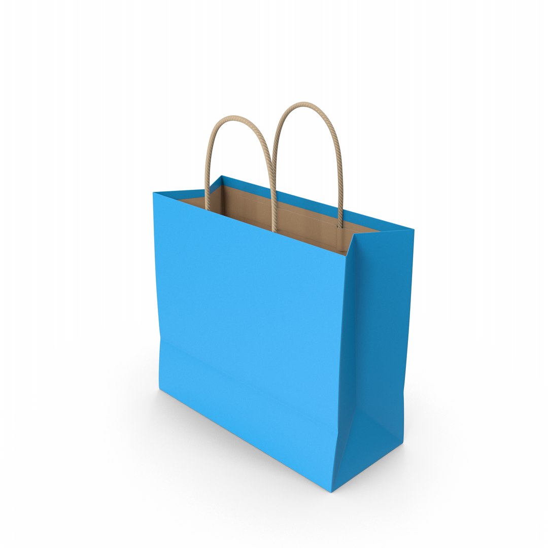 3D Blue Paper Bag model - TurboSquid 1870940