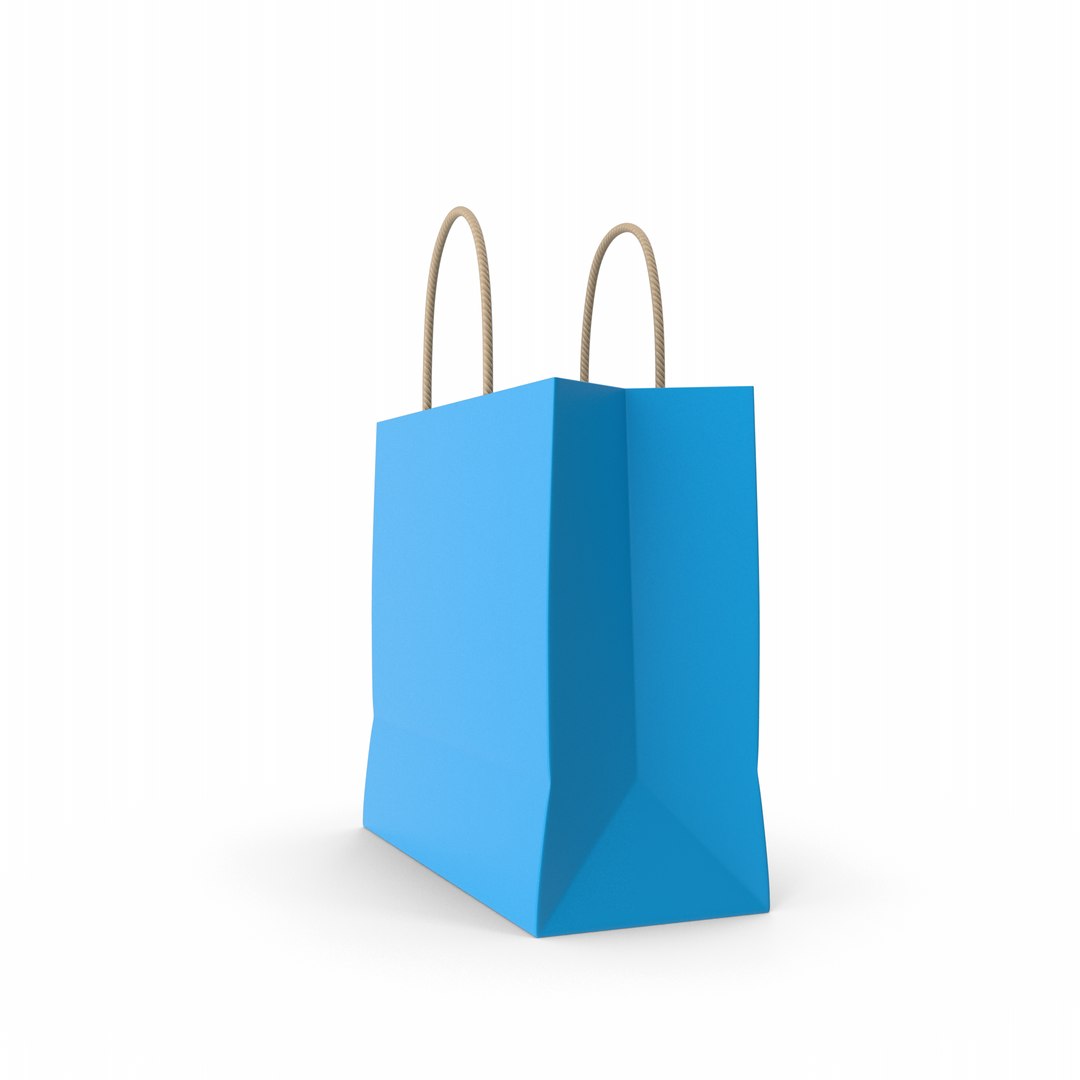3D Blue Paper Bag model - TurboSquid 1870940