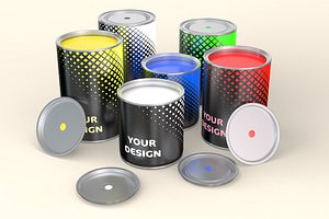 Paint Cans Set 3D