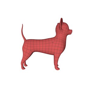 base mesh chihuahua dog c4d