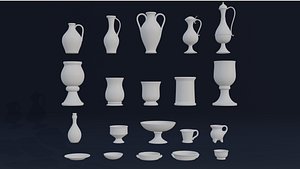 3D model Dishes Tavern Bowls  Plates Pack Collection