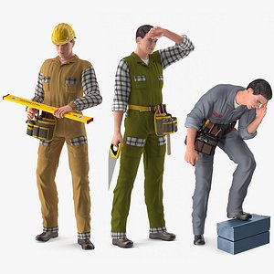 3D rigged workers works model