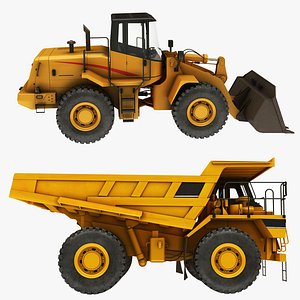 3D loader mining truck wheel model