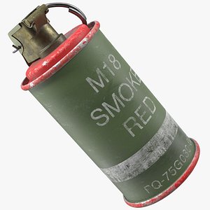 3D model m18 smoke grenade red