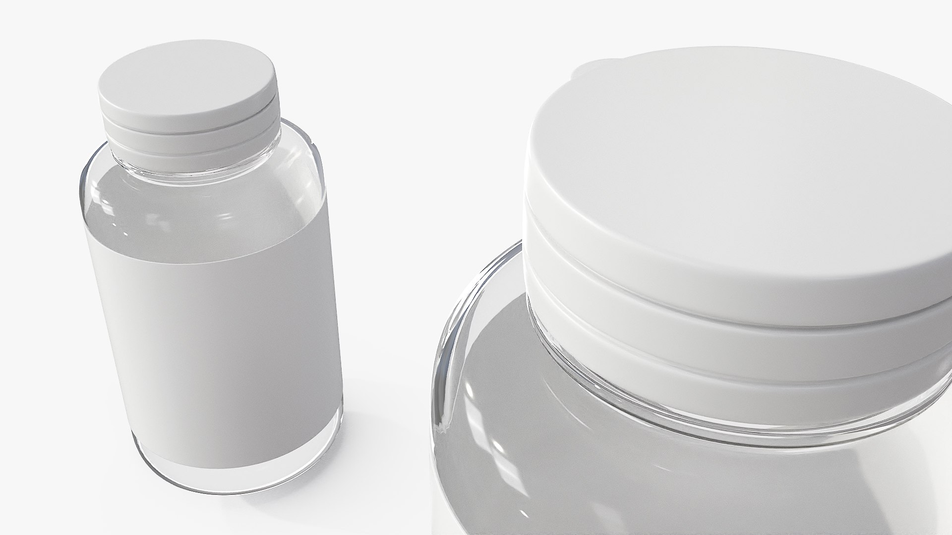 Clear Plastic Pills Bottle 3D model preview