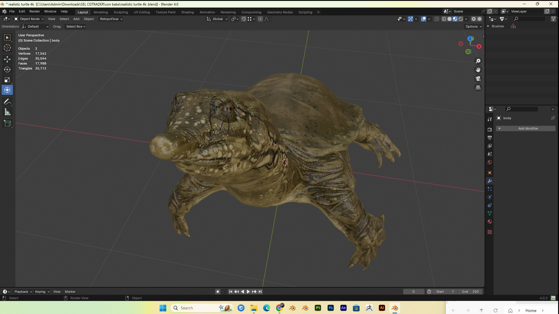 Realistic Turtle Pbr 4k 3D - TurboSquid 2397542