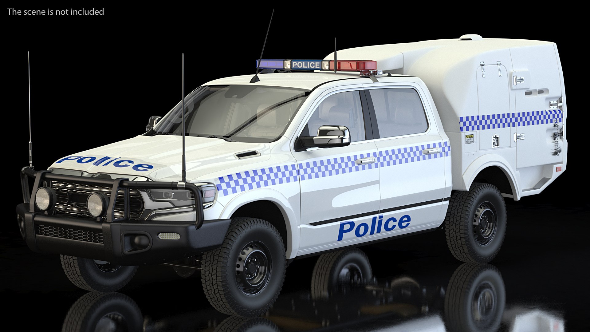 Police Prisoner Transport Truck Rigged 3D model preview