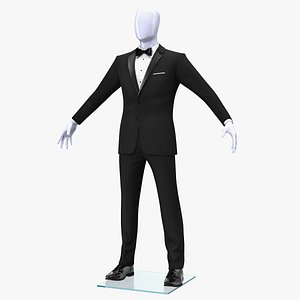 3D Black Tuxedo Suit model