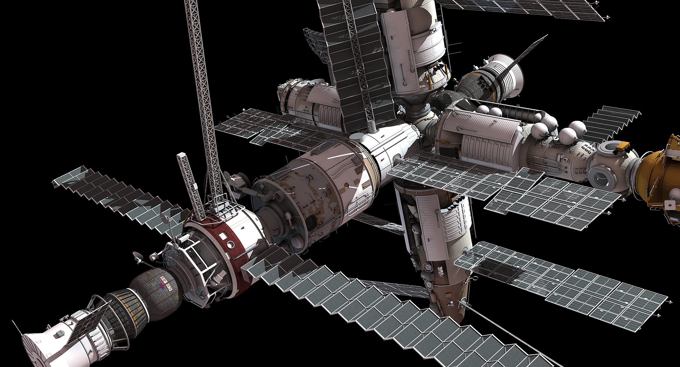 mir space station 3d model