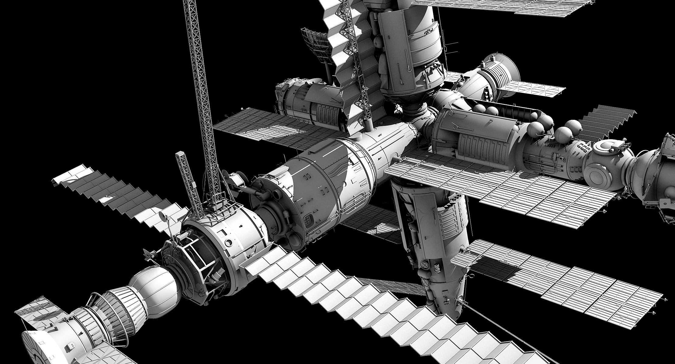 mir space station 3d model