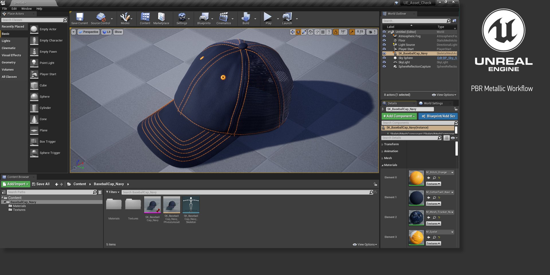 Baseball Cap Navi Multi-Material with Tiling Textures 3D - TurboSquid ...