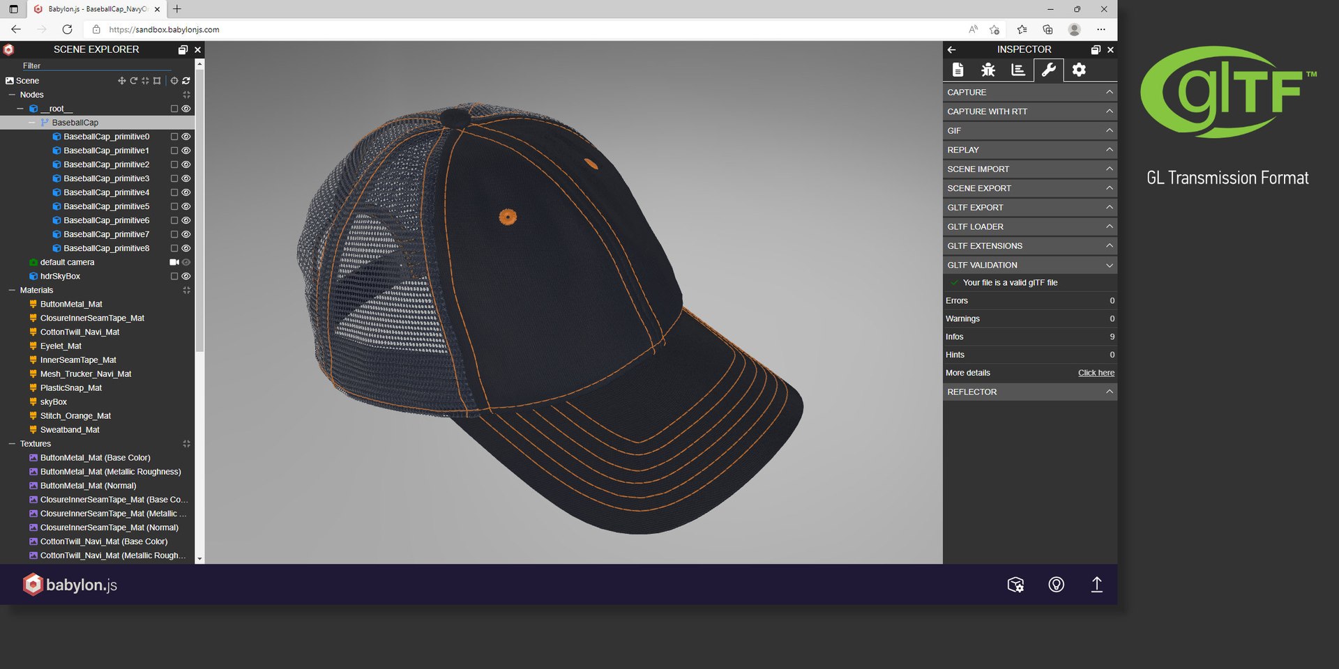 Baseball Cap Navi Multi-Material with Tiling Textures 3D - TurboSquid ...