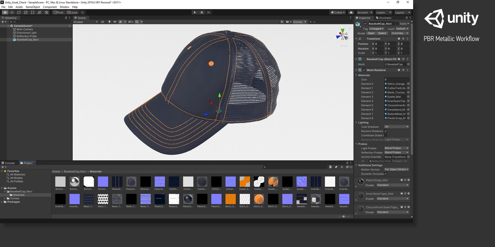 Baseball Cap Navi Multi-Material with Tiling Textures 3D - TurboSquid ...