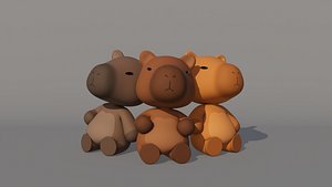 3D model Rigged Cartoon Capybara