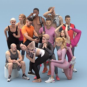 Sporty characters bundle 23 model