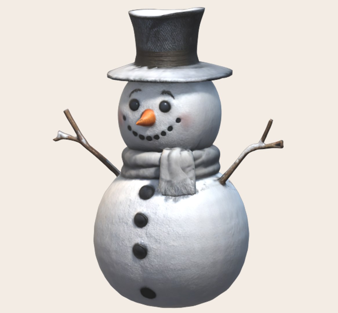 3D Snowman Model - TurboSquid 2320799