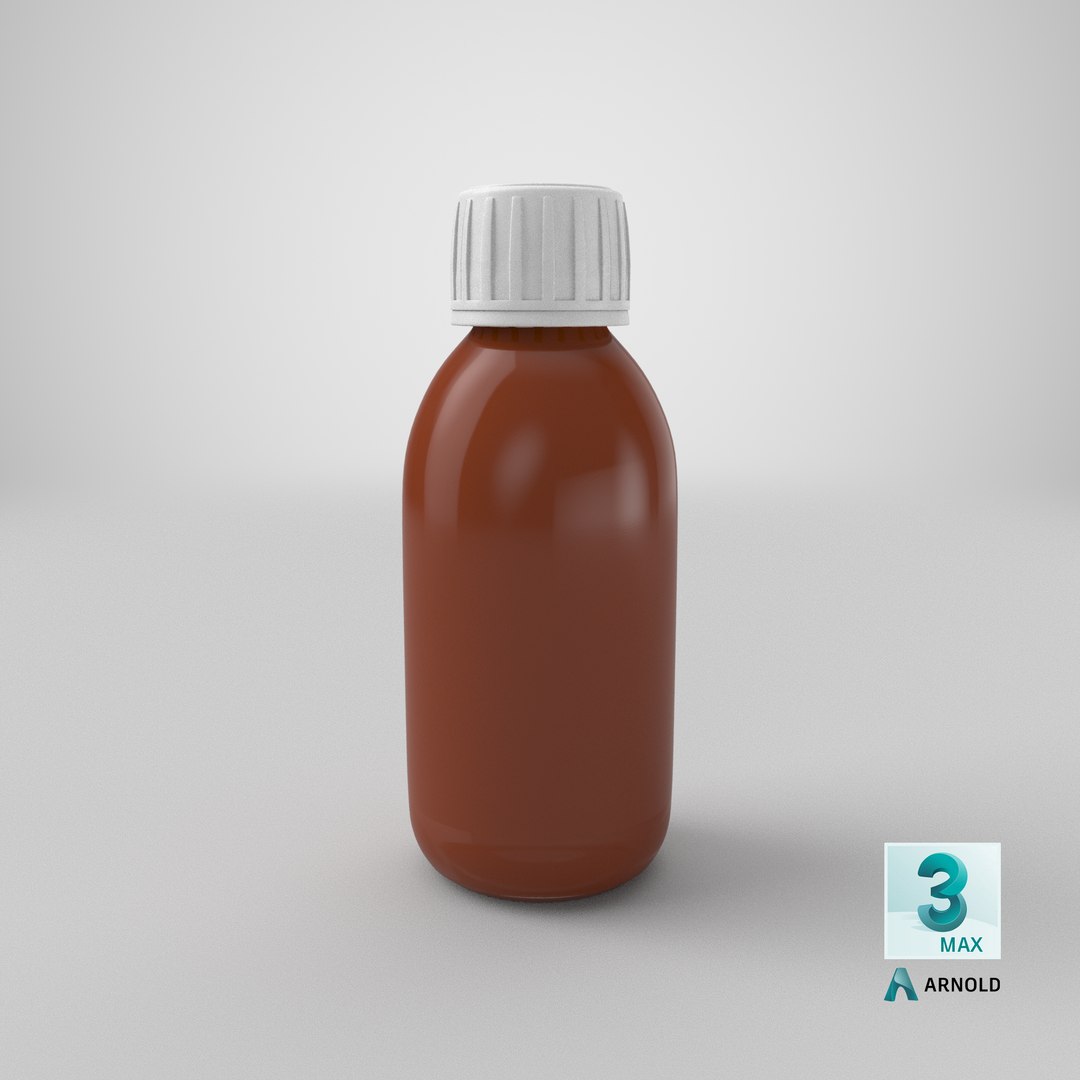 3D Glass Syrup Bottle 150ml Model - TurboSquid 2019653