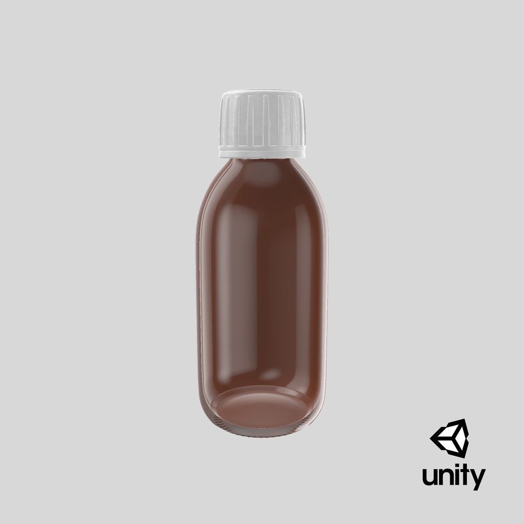 3D Glass Syrup Bottle 150ml Model - TurboSquid 2019653